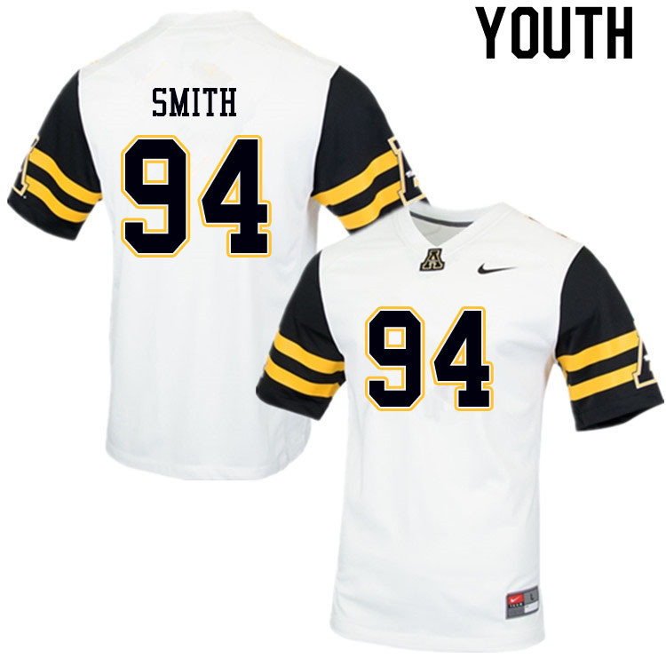 Youth #94 Luke Smith Appalachian State Mountaineers College Football Jerseys Sale-White